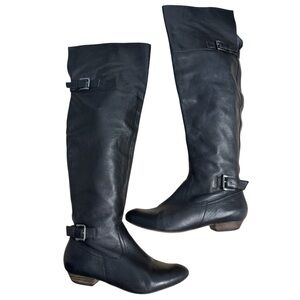 ALDO Black Leather Over-the-Knee Boots Women’s Size 37 US 6.5 Zipper
